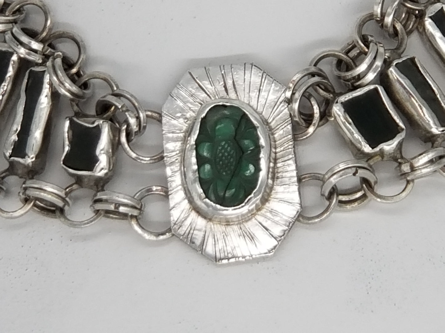 Jade Choker in Sterling