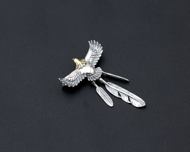 S925 Thai Silver Feather Creative Eagle Pendant
